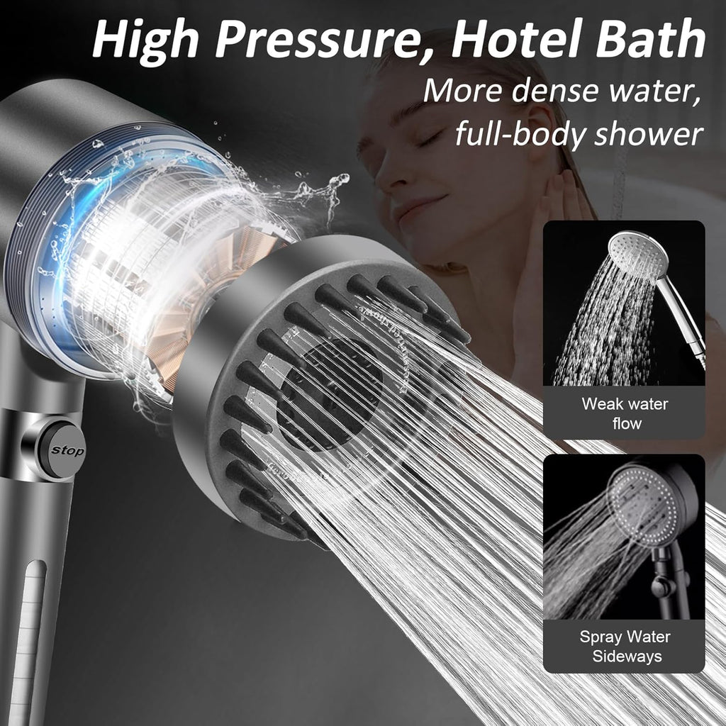 High pressure 3-Setting Clean Flow hair shower