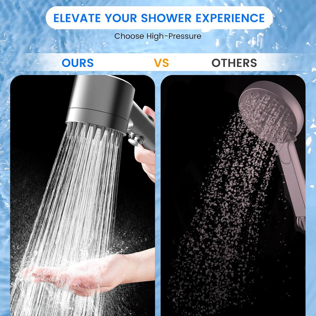 High pressure 3-Setting Clean Flow hair shower