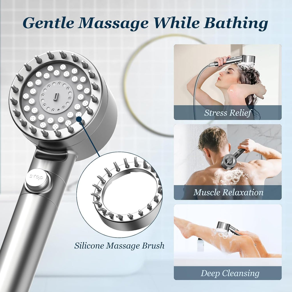 High pressure 3-Setting Clean Flow hair shower