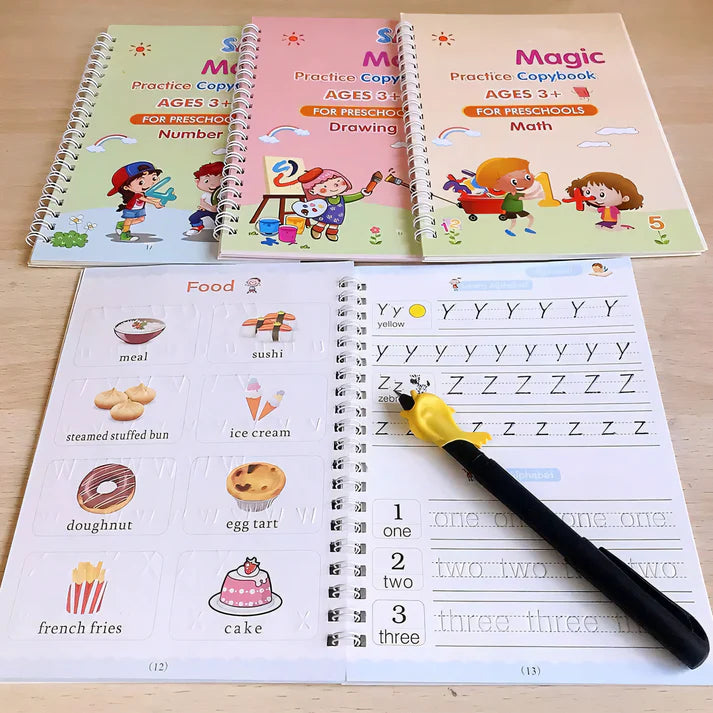 Sank Magic Practice book (4 BOOKS,1 PEN,1 GRIP,10 REFILL) Pack of 1