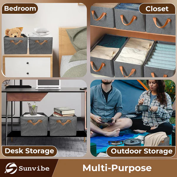 Foldable Stackable Storage Box Clothe Organizer (Pack of 3)