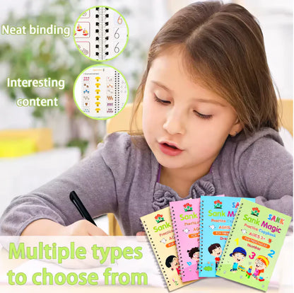 Sank Magic Practice book (4 BOOKS,1 PEN,1 GRIP,10 REFILL) Pack of 1