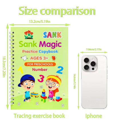 Sank Magic Practice book (4 BOOKS,1 PEN,1 GRIP,10 REFILL) Pack of 1