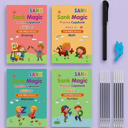 Sank Magic Practice book (4 BOOKS,1 PEN,1 GRIP,10 REFILL) Pack of 1