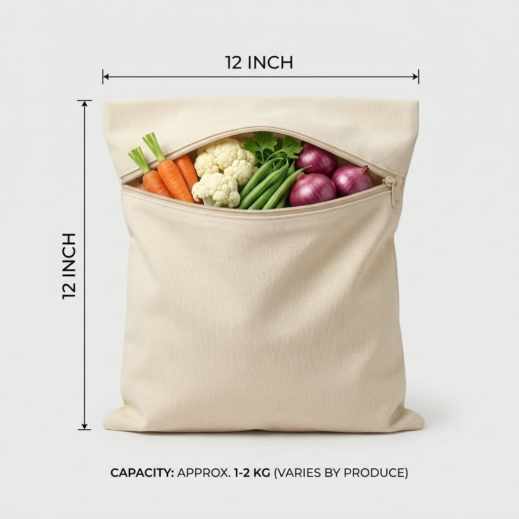 Cotton Reusable Vegetable fridge bags (Pack of 10 bags)