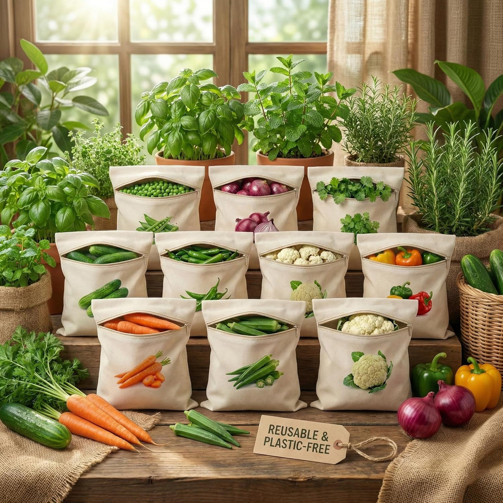 Cotton Reusable Vegetable fridge bags (Pack of 10 bags)