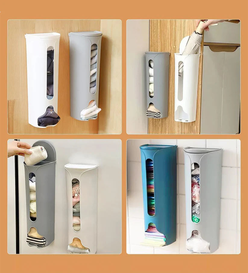 Wall Mounted Storage Box Organizer – Multi-Purpose Underwear, Socks & Garbage Bag Holder